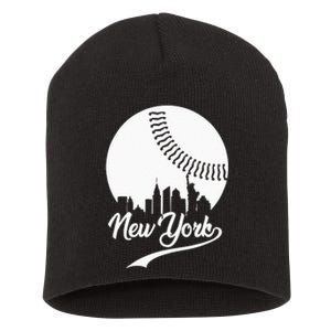 New York City Skyline Baseball Lover  Short Acrylic Beanie