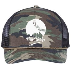 New York City Skyline Baseball Lover  Retro Rope Trucker Hat Cap