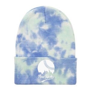 New York City Skyline Baseball Lover  Tie Dye 12in Knit Beanie