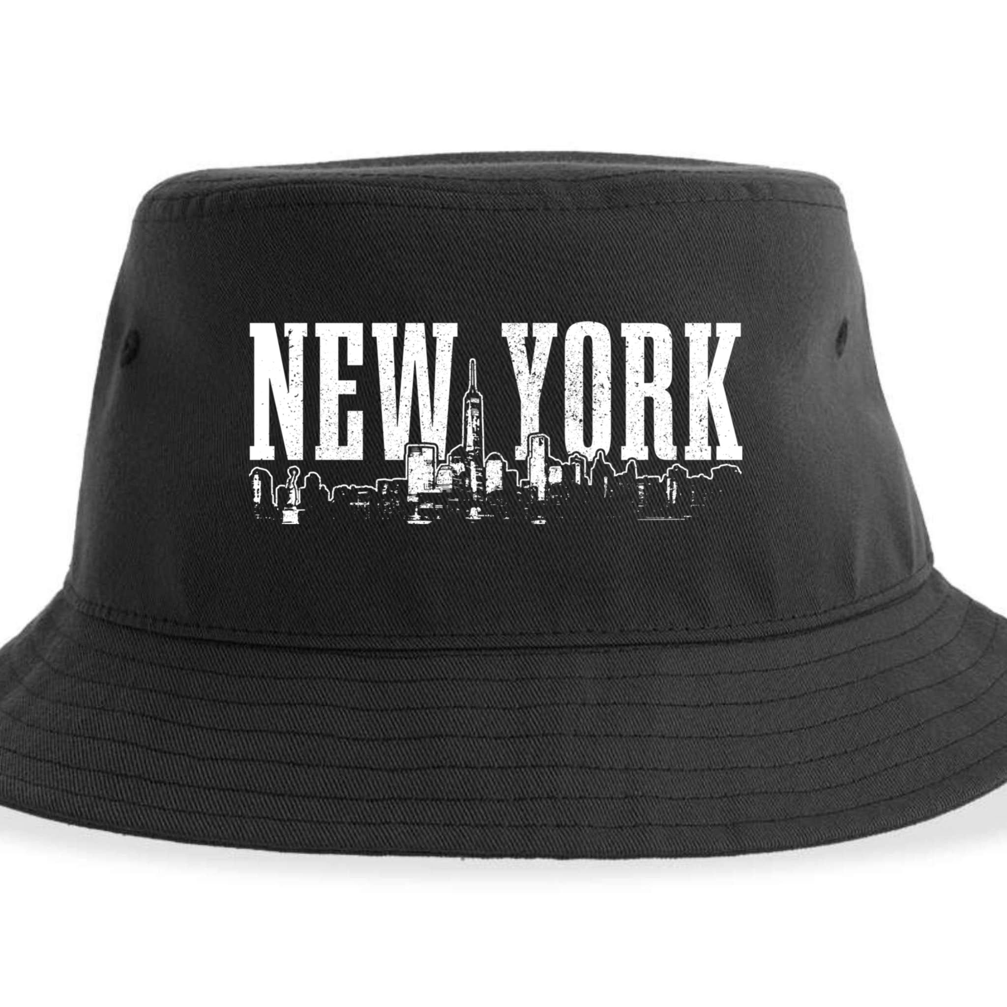 New York City Skyline Ny Vintage Nyc Sustainable Bucket Hat
