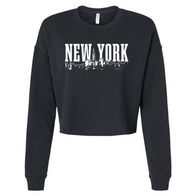 New York City Skyline Ny Vintage Nyc Cropped Pullover Crew