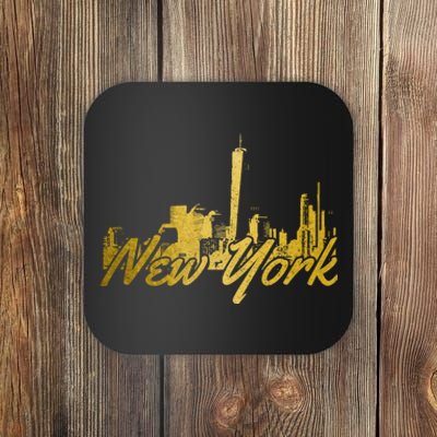 New York City Ny Skyline Nyc Vintage Coaster