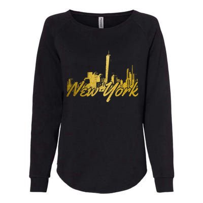 New York City Ny Skyline Nyc Vintage Womens California Wash Sweatshirt