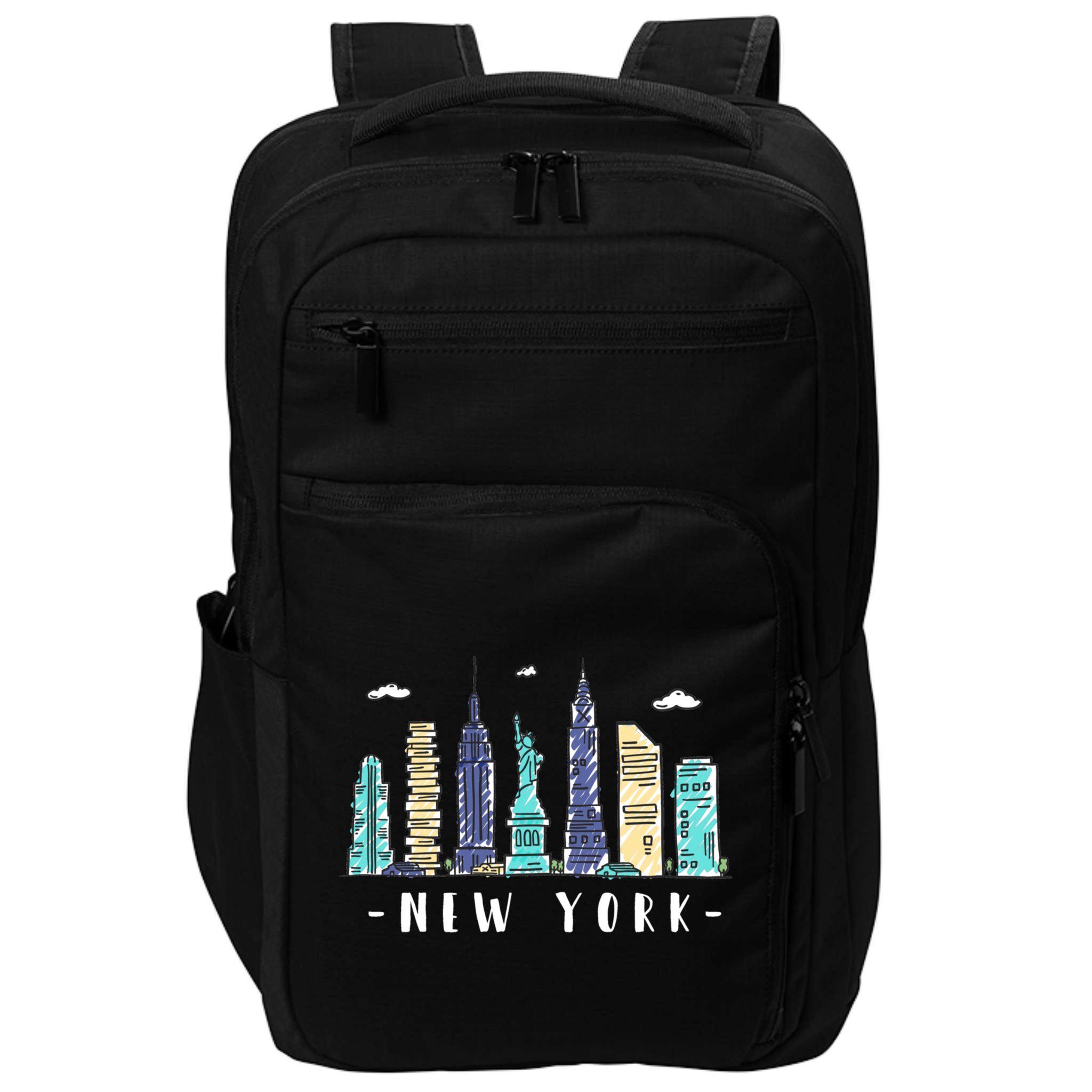New York City Nyc Skyline Ny Watercolor Souvenir Gift Impact Tech Backpack