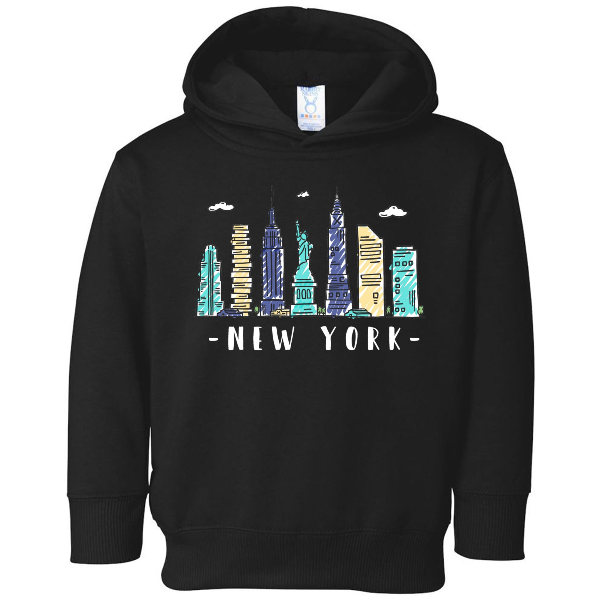 New York City Nyc Skyline Ny Watercolor Souvenir Gift Toddler Hoodie