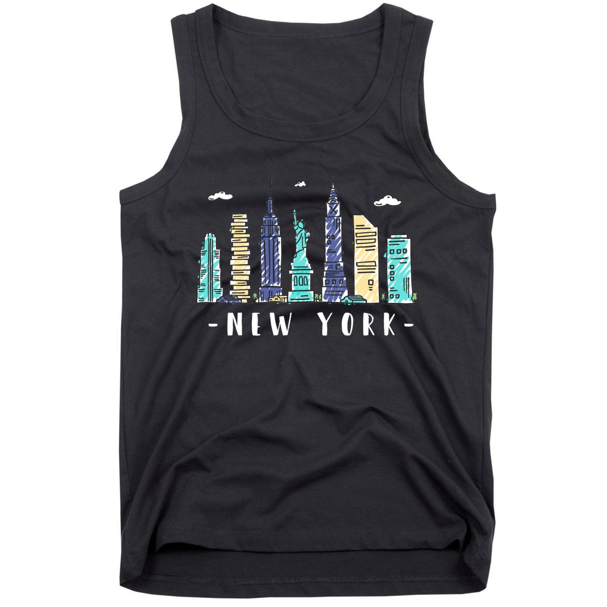 New York City Nyc Skyline Ny Watercolor Souvenir Gift Tank Top