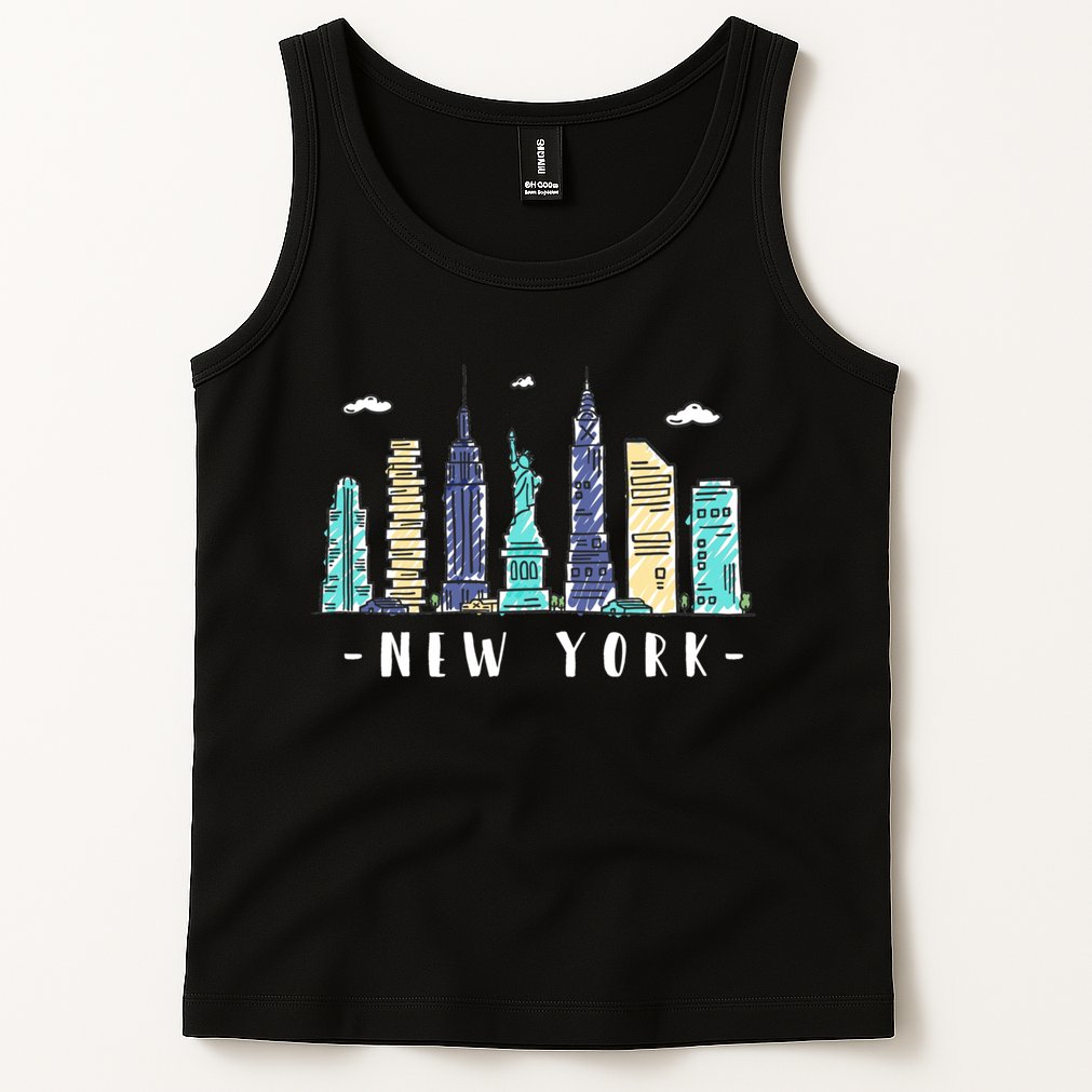 New York City Nyc Skyline Ny Watercolor Souvenir Gift Tank Top