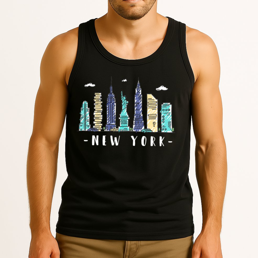 New York City Nyc Skyline Ny Watercolor Souvenir Gift Tank Top