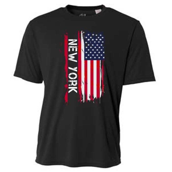 New York City And State Usa Flag New York And Nyc Cooling Performance Crew T-Shirt