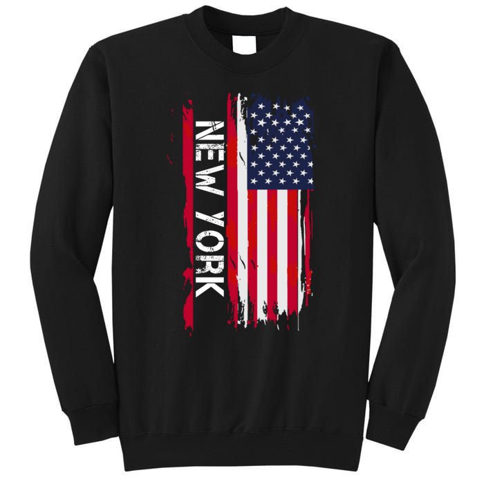 New York City And State Usa Flag New York And Nyc Tall Sweatshirt