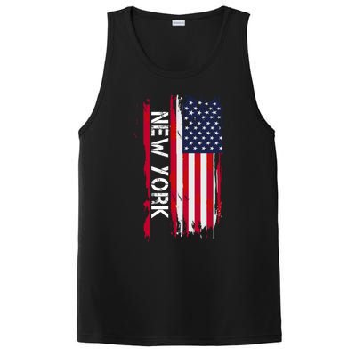 New York City And State Usa Flag New York And Nyc PosiCharge Competitor Tank