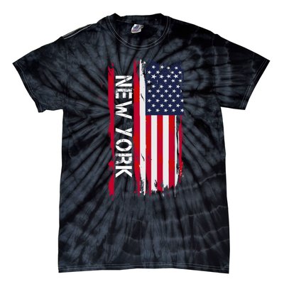 New York City And State Usa Flag New York And Nyc Tie-Dye T-Shirt