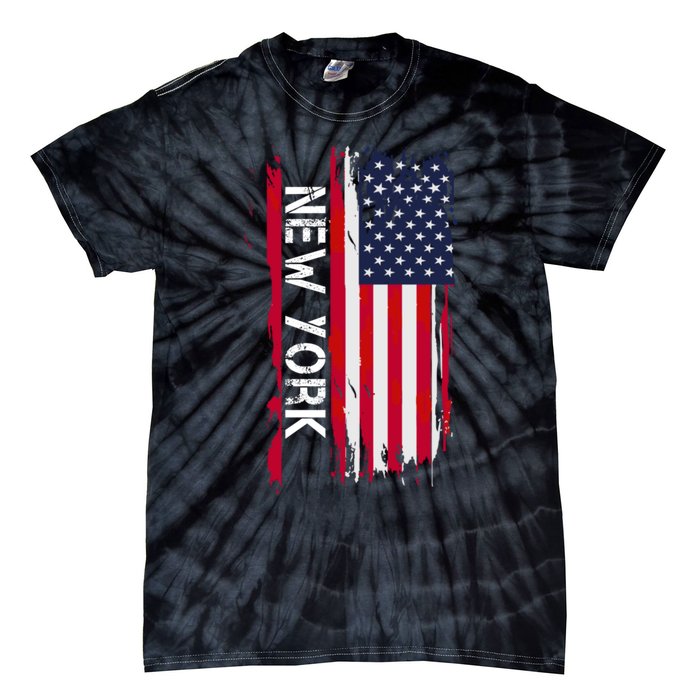 New York City And State Usa Flag New York And Nyc Tie-Dye T-Shirt