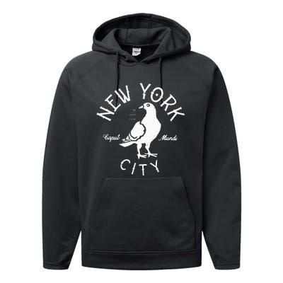 New York City Pigeon Nyc Animals And Birds Performance Fleece Hoodie