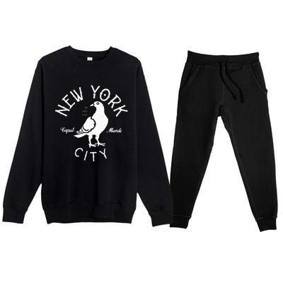 New York City Pigeon Nyc Animals And Birds Premium Crewneck Sweatsuit Set