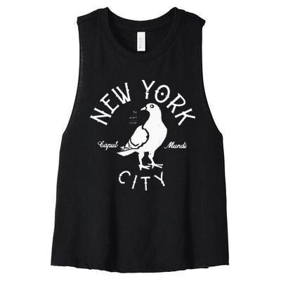 New York City Pigeon Nyc Animals And Birds Women's Racerback Cropped Tank