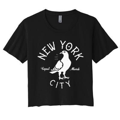 New York City Pigeon Nyc Animals And Birds Women's Crop Top Tee