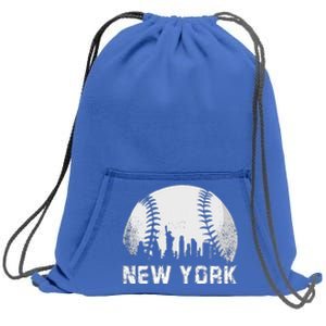 New York City Skyline Baseball Lover Sweatshirt Cinch Pack Bag