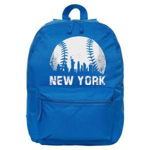 New York City Skyline Baseball Lover 16 in Basic Backpack