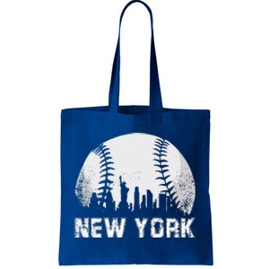 New York City Skyline Baseball Lover Tote Bag