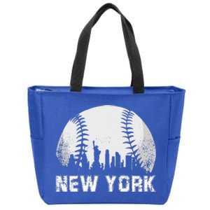 New York City Skyline Baseball Lover Zip Tote Bag