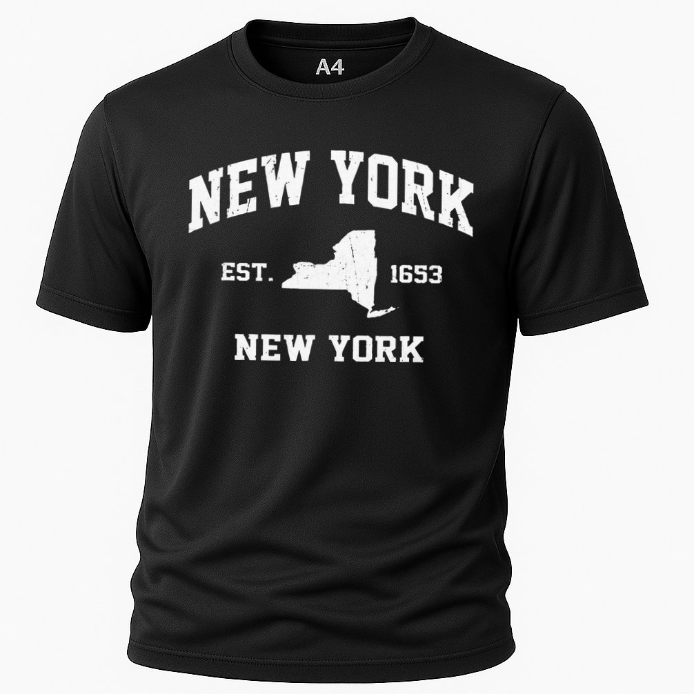 New York City NYC Vintage State Athletic Style Cooling Performance Crew T-Shirt