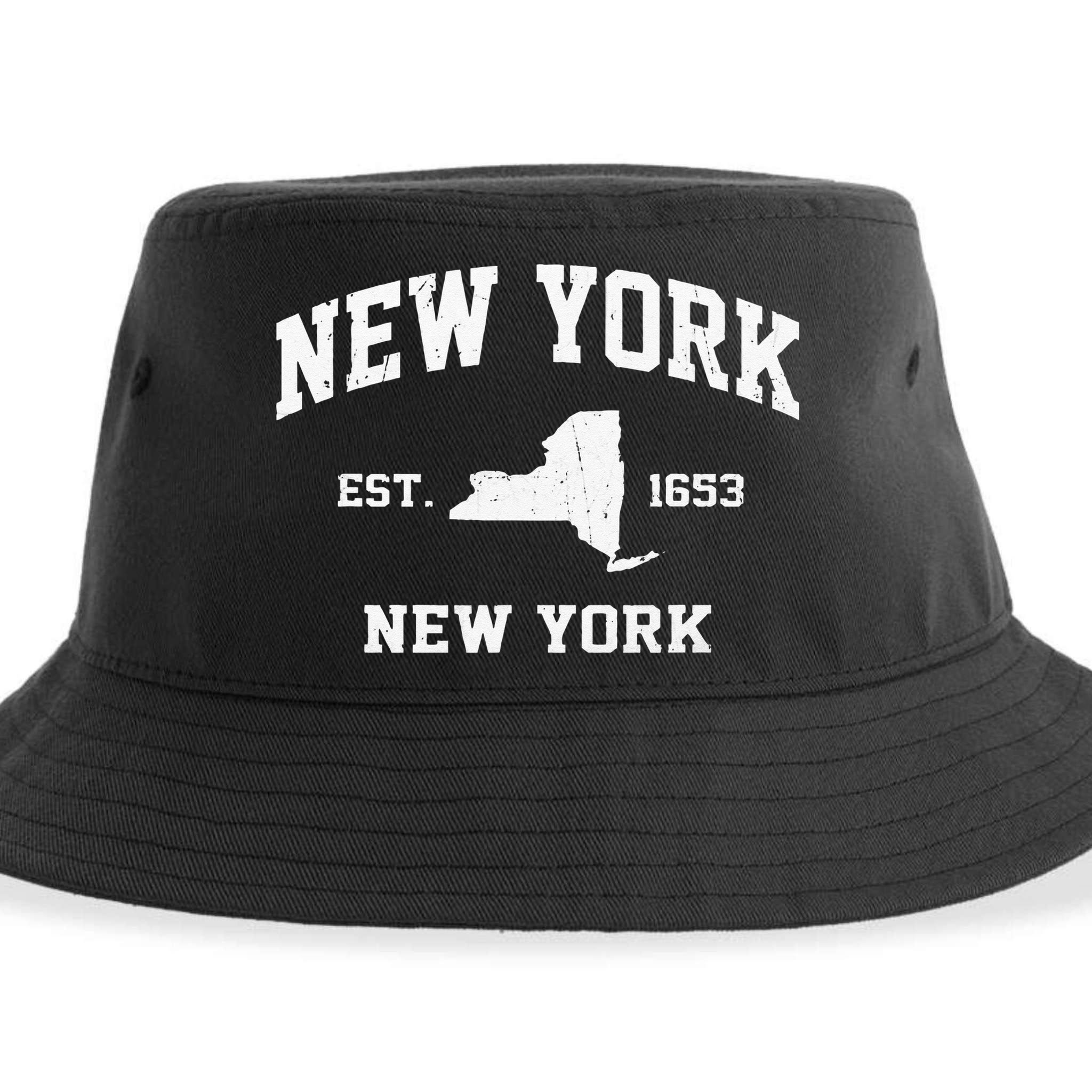 New York City NYC Vintage State Athletic Style Sustainable Bucket Hat