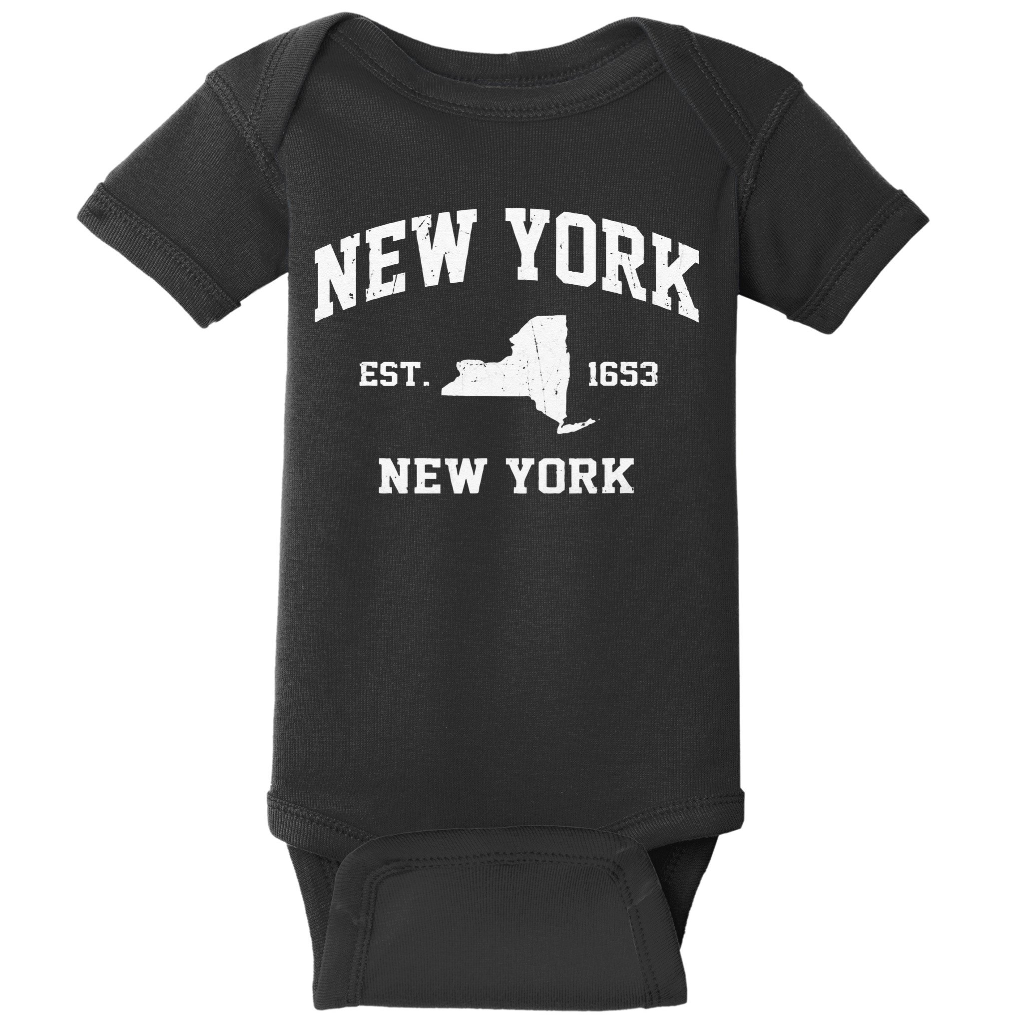 New York City NYC Vintage State Athletic Style Baby Bodysuit