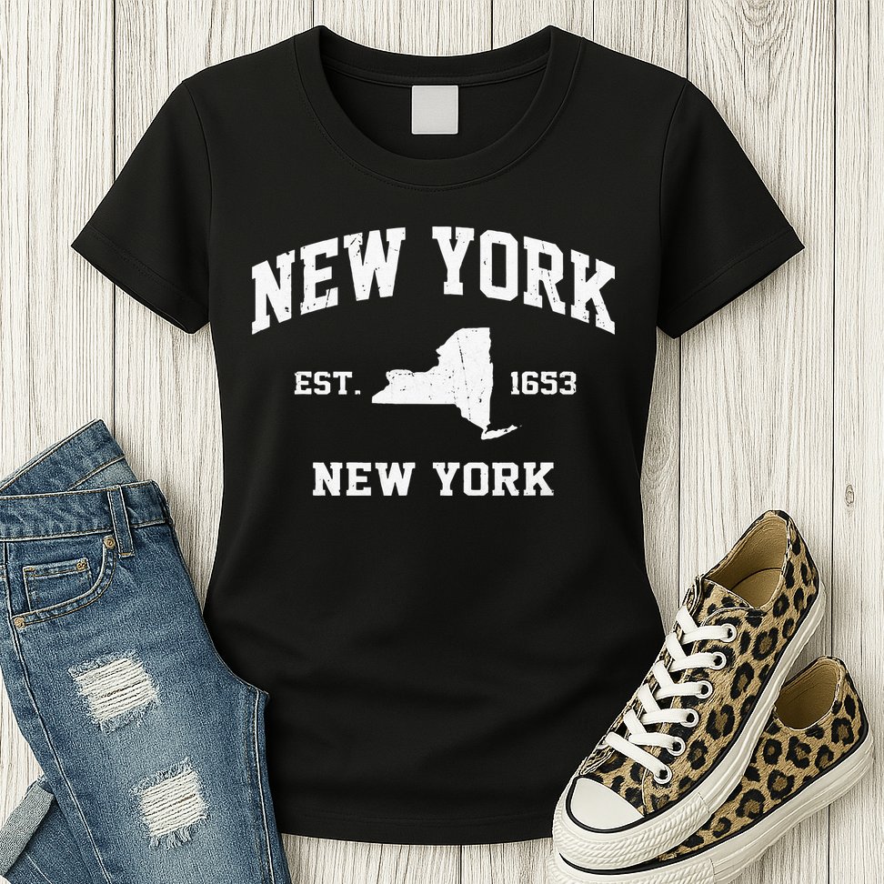 New York City NYC Vintage State Athletic Style Womens T-Shirt