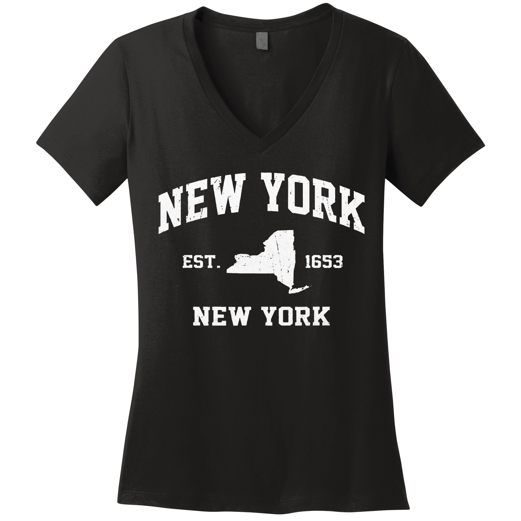 New York City NYC Vintage State Athletic Style Women's V-Neck T-Shirt