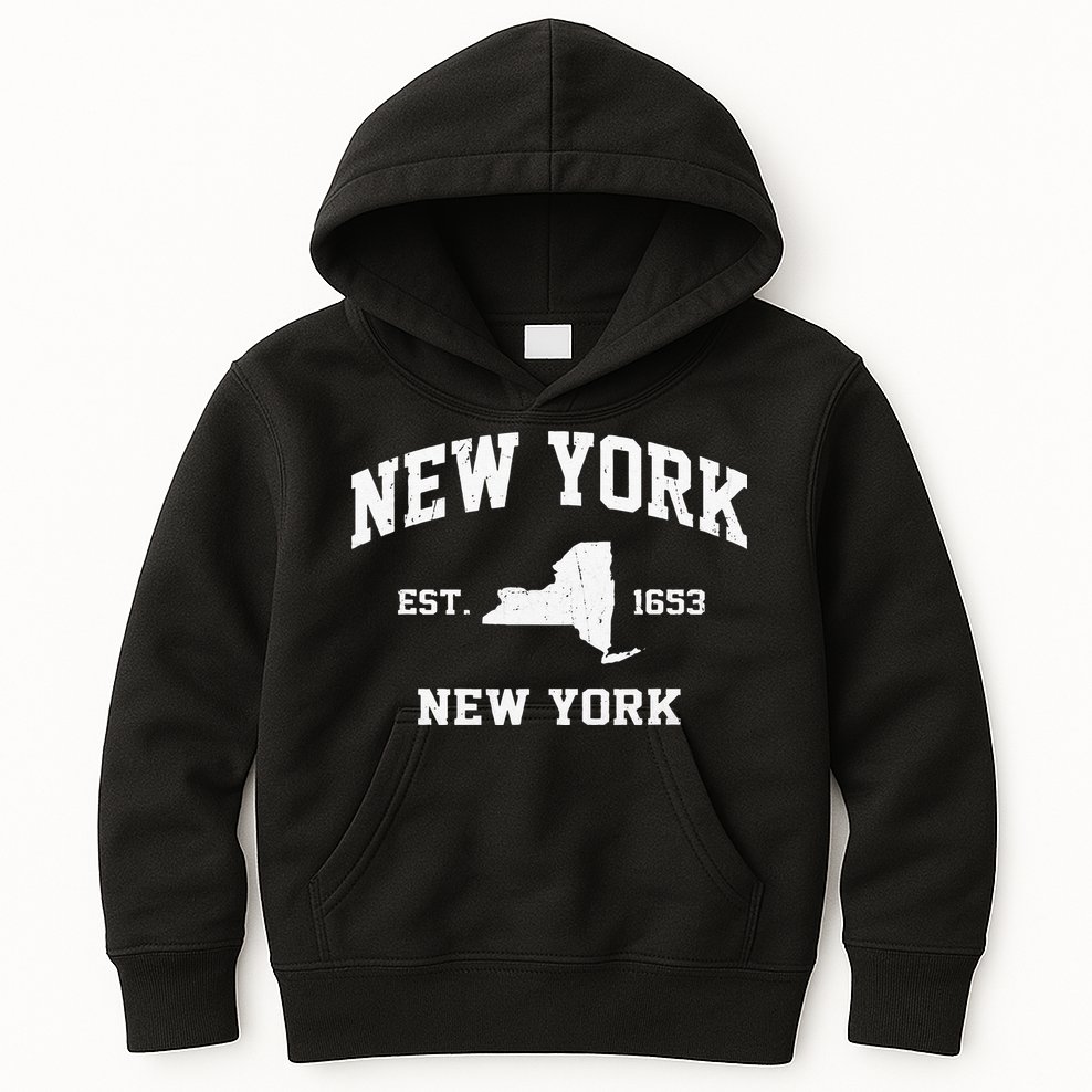 New York City NYC Vintage State Athletic Style Kids Hoodie