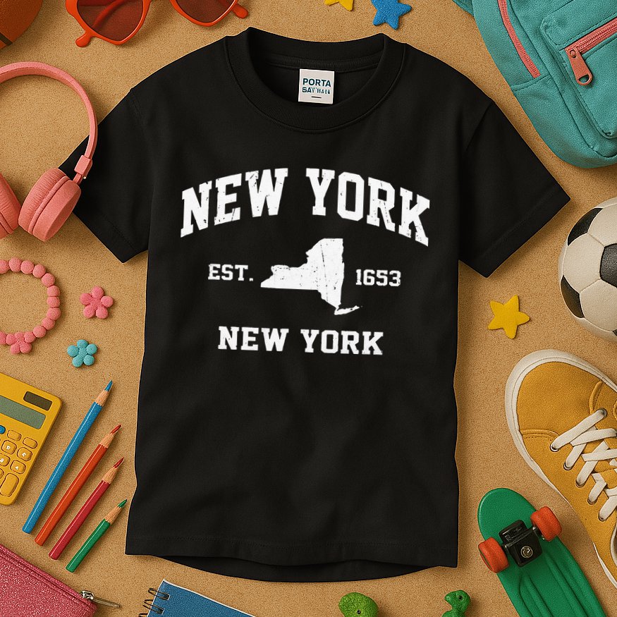 New York City NYC Vintage State Athletic Style Kids T-Shirt