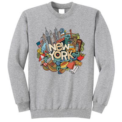 New York City Nyc Iconic Skyline Big Apple Gift Souvenir Tall Sweatshirt