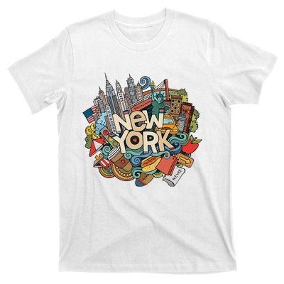 New York City Nyc Iconic Skyline Big Apple Gift Souvenir T-Shirt