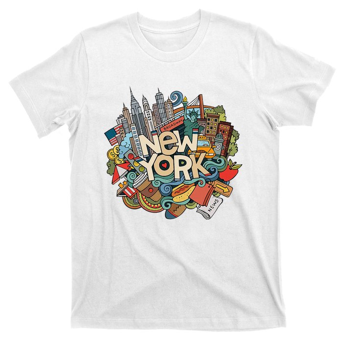 New York City Nyc Iconic Skyline Big Apple Gift Souvenir T-Shirt