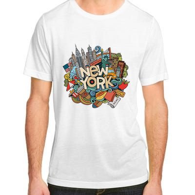 New York City Nyc Iconic Skyline Big Apple Gift Souvenir Adult ChromaSoft Performance T-Shirt