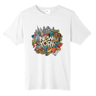 New York City Nyc Iconic Skyline Big Apple Gift Souvenir Tall Fusion ChromaSoft Performance T-Shirt