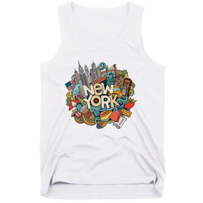 New York City Nyc Iconic Skyline Big Apple Gift Souvenir Tank Top