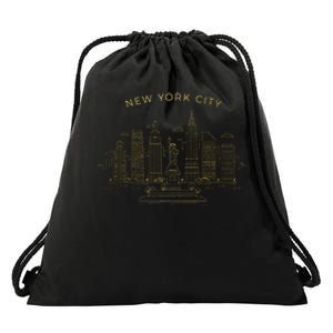 New York City Skyline Nyc Ny Drawstring Bag