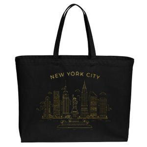 New York City Skyline Nyc Ny Cotton Canvas Jumbo Tote