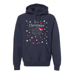 New York City Merry Christmas Manhattan Library Drawing Premium Hoodie