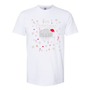 New York City Merry Christmas Manhattan Library Drawing Softstyle CVC T-Shirt