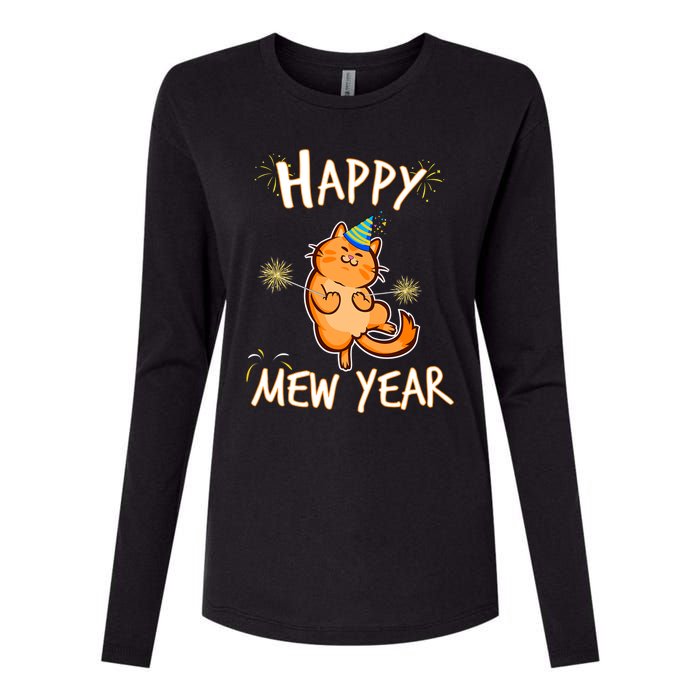 New Year Cat New Year's Eve Party Countdown Kitten Cat Lover Womens Cotton Relaxed Long Sleeve T-Shirt