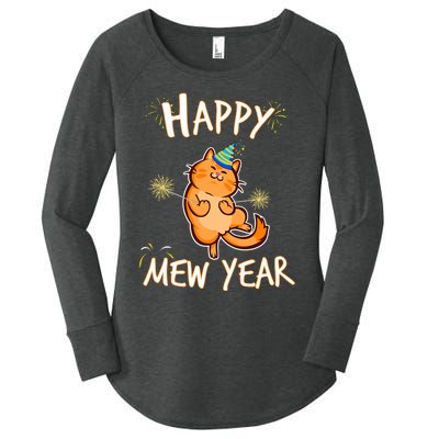 New Year Cat New Year's Eve Party Countdown Kitten Cat Lover Women's Perfect Tri Tunic Long Sleeve Shirt