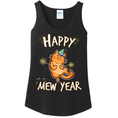 New Year Cat New Year's Eve Party Countdown Kitten Cat Lover Ladies Essential Tank