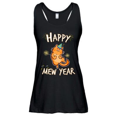 New Year Cat New Year's Eve Party Countdown Kitten Cat Lover Ladies Essential Flowy Tank