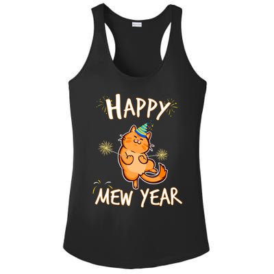 New Year Cat New Year's Eve Party Countdown Kitten Cat Lover Ladies PosiCharge Competitor Racerback Tank