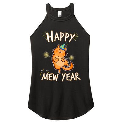 New Year Cat New Year's Eve Party Countdown Kitten Cat Lover Women's Perfect Tri Rocker Tank