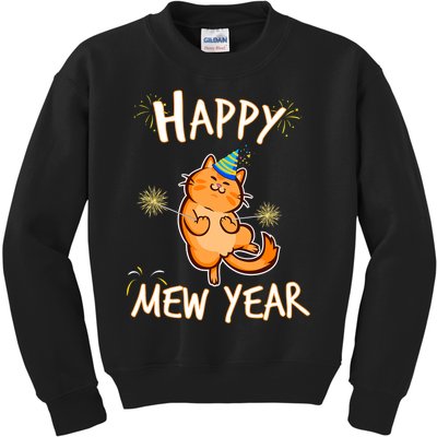 New Year Cat New Year's Eve Party Countdown Kitten Cat Lover Kids Sweatshirt