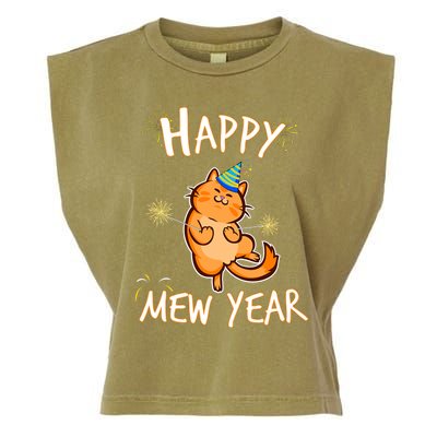 New Year Cat New Year's Eve Party Countdown Kitten Cat Lover Garment-Dyed Women's Muscle Tee